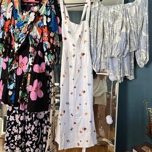 Reformation strap linen fruit pattern dress Size 2 Rare found! NWOT